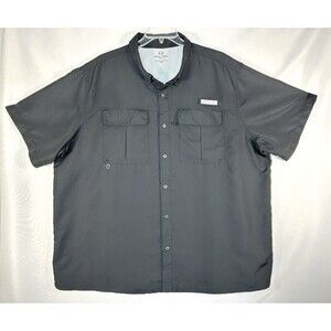 Real Tree Fishing Guide Shirt Vented Black Button Up Pocket Men’s Size 3XL